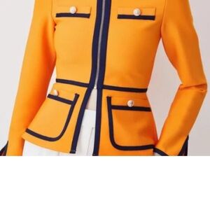 Karen Millen Orange Jacket with Gold Zipper